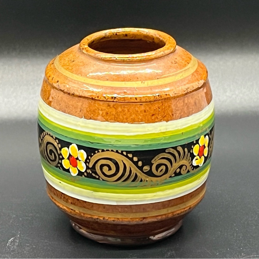 Miniature Indonesian Painted Vase (3")